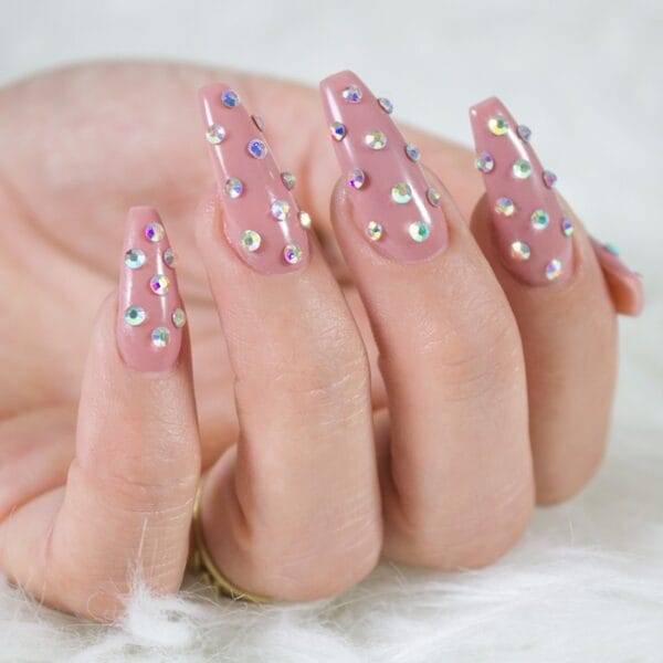 young nails lots of rocks rhinestones ss8